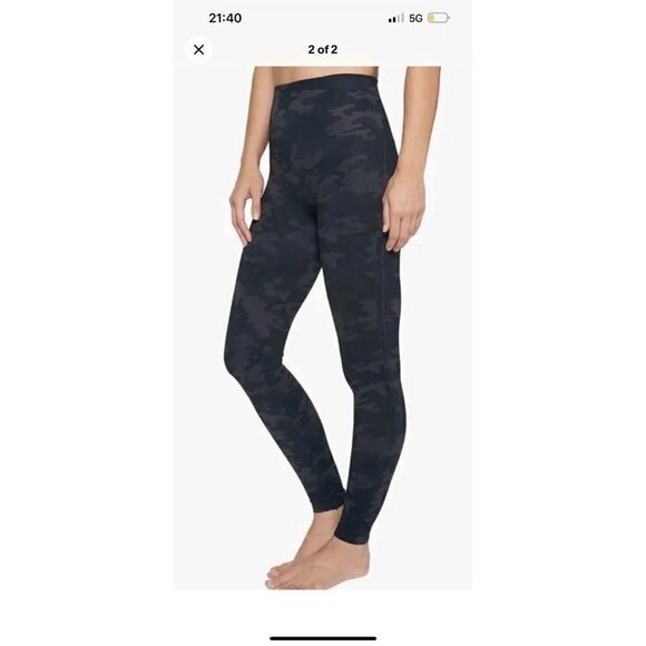 SPANX Pants - SPANX High Waist Black Camo Seamless Look-At-Me Now Leggings Small NWTS 1D